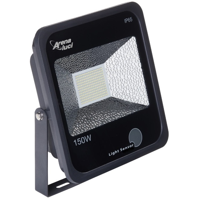 Proiettore led CRONO 150W 230V IP65 4000K nero con sensore crepuscolare