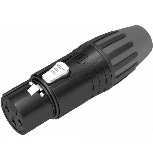 Connettore volante XLR 3 poli femmina nero IP40 Seetronic
