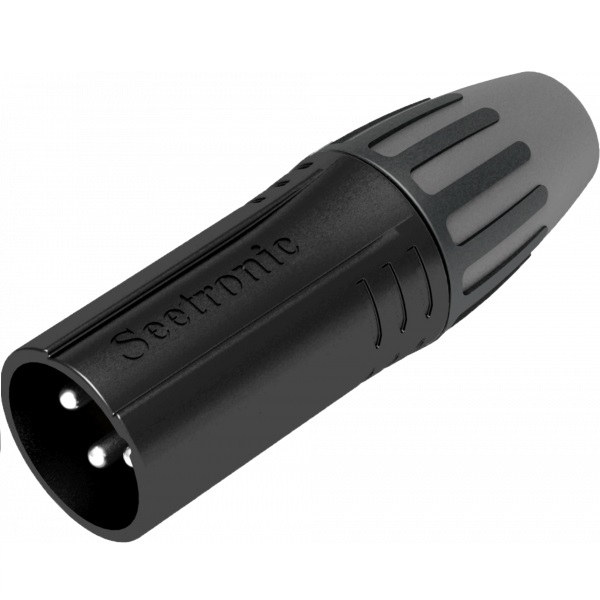 Connettore volante XLR 3 poli maschio nero IP40 Seetronic