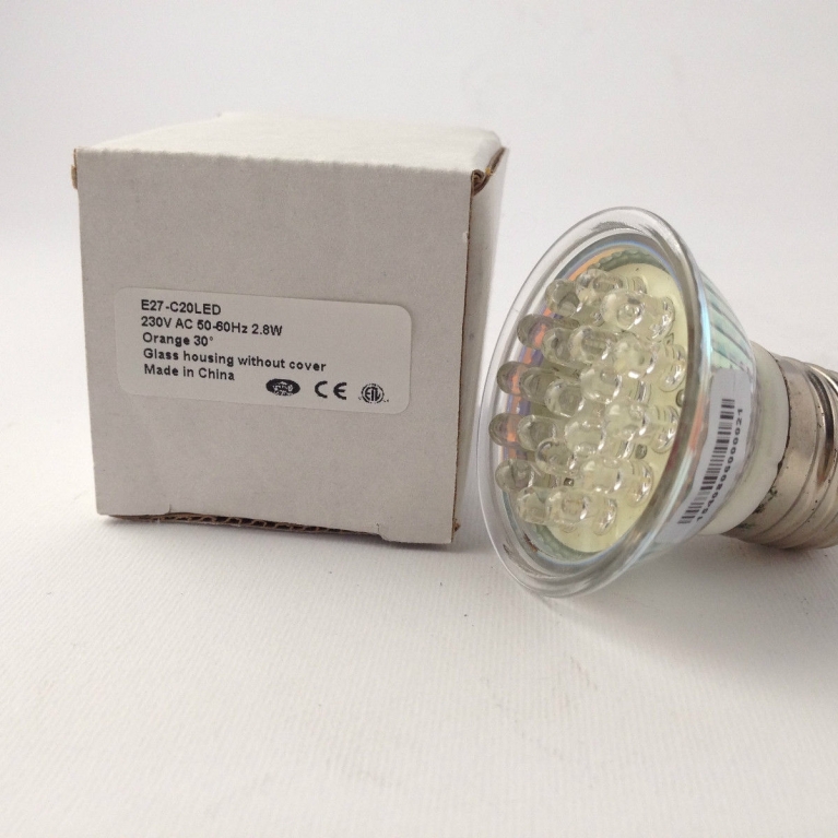 DICROICA LED E27 230V 20 LED CORTA ARANCIO 30°