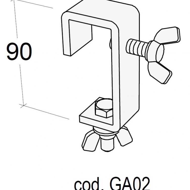 GA02 GANCIO IN FERRO NERO PER TUBO ø cm.3