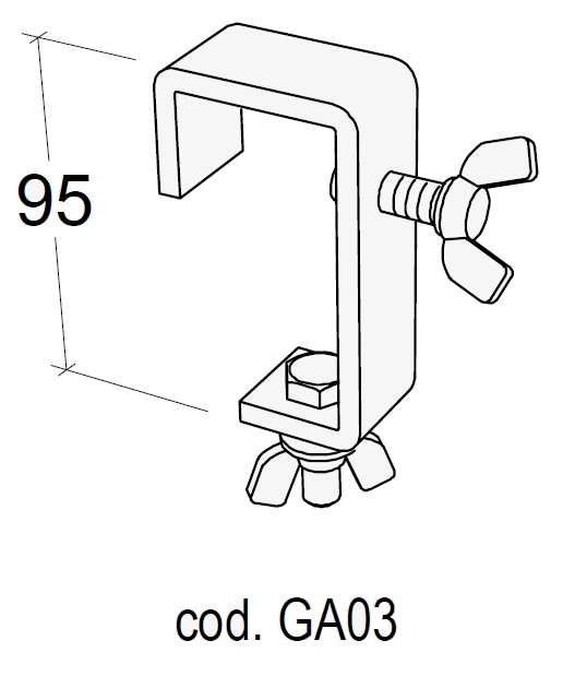 GA03 GANCIO IN FERRO NERO PER TUBO ø cm.4