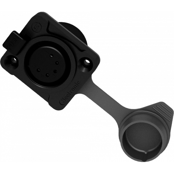 Connettore XLR 5 poli femmina con manicotto di protezione IP65 Seetronic nero K5F2CWB