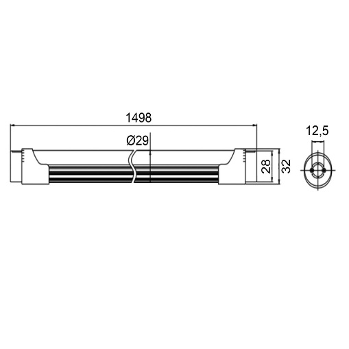 Tubo Led T8 serie PC 24W 150cm 240° IP40 con starter