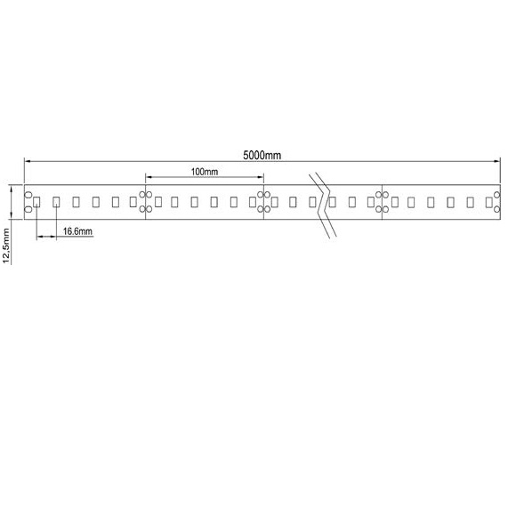 Striscia led flessibile alta luminosità 24V 60W IP65 6000K 5m 12W/m