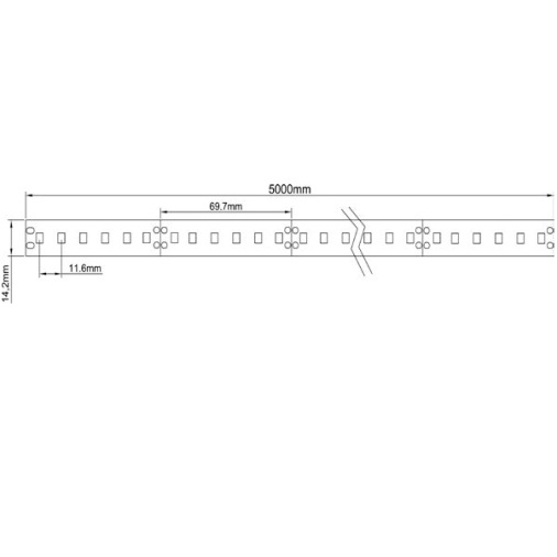 Striscia led flessibile alta luminosità 24V 80W IP65 6000K 5m 16W/m