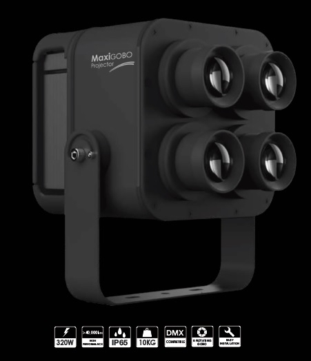 Proiettore Gobo led 320W IP65 per mapping animato