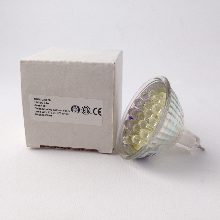 DICROICA LED MR16 GU5,3 12V 20 LED VERDE 30°