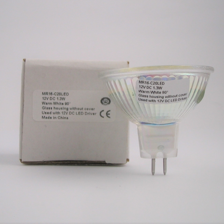 DICROICA LED MR16 GU5,3 12V 20 LED BIANCO CALDO 90°
