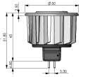 MR16 ALLUMINIO POWER LED GU5,3 3W 12V BIANCO 15°