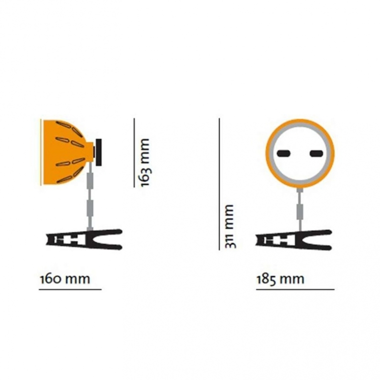 Proiettore tungsteno-alogeno RC 80PB 800W nero con pinza e braccio flessibile