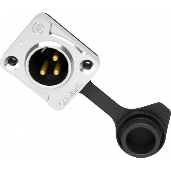 Connettore XLR 3 poli maschio con manicotto di protezione IP65 Seetronic J3F2CW