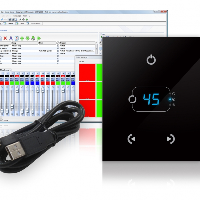 Controller DMX a muro Stick-GA2 nero