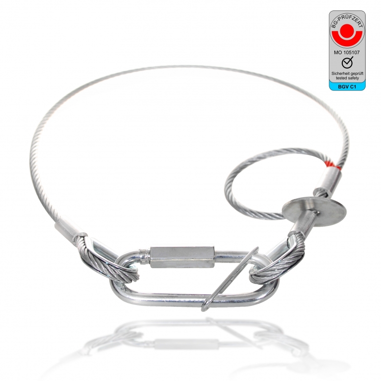 Cavo di sicurezza Saveking &oslash;4mm 60 cm 40 Kg DGUV grigio