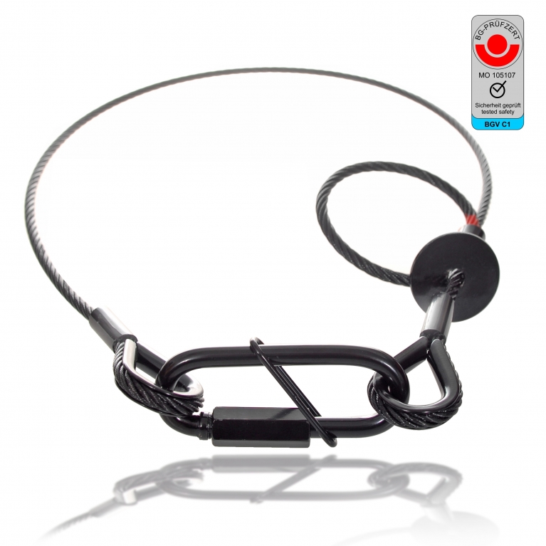 Cavo di sicurezza Saveking ø5mm 60 cm 60 Kg DGUV nero
