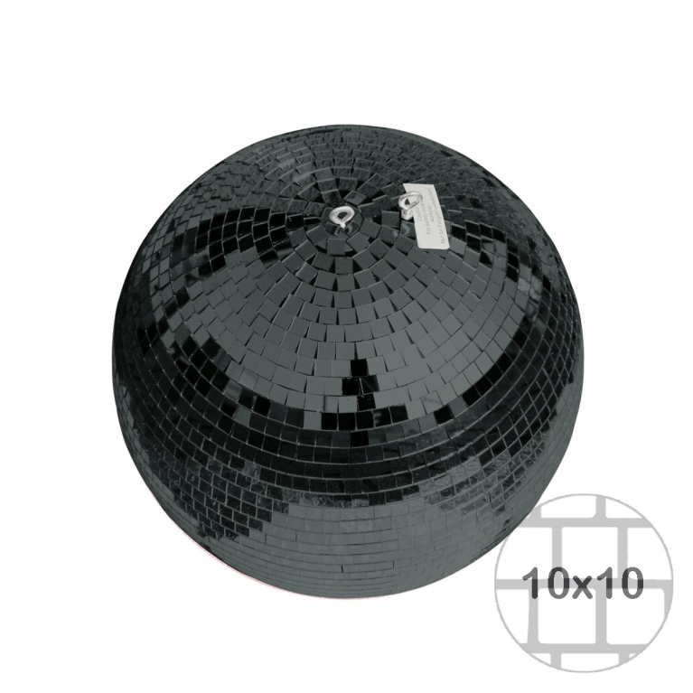 Sfera specchio ø 30 cm con pannelli in vetro nero 10x10 mm