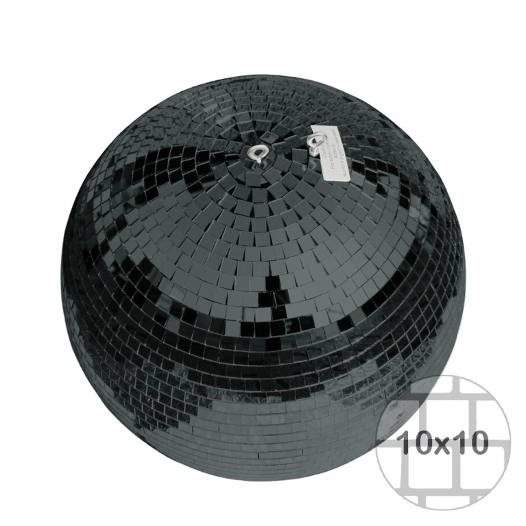 Sfera specchio ø 40 cm con pannelli in vetro nero 10x10 mm