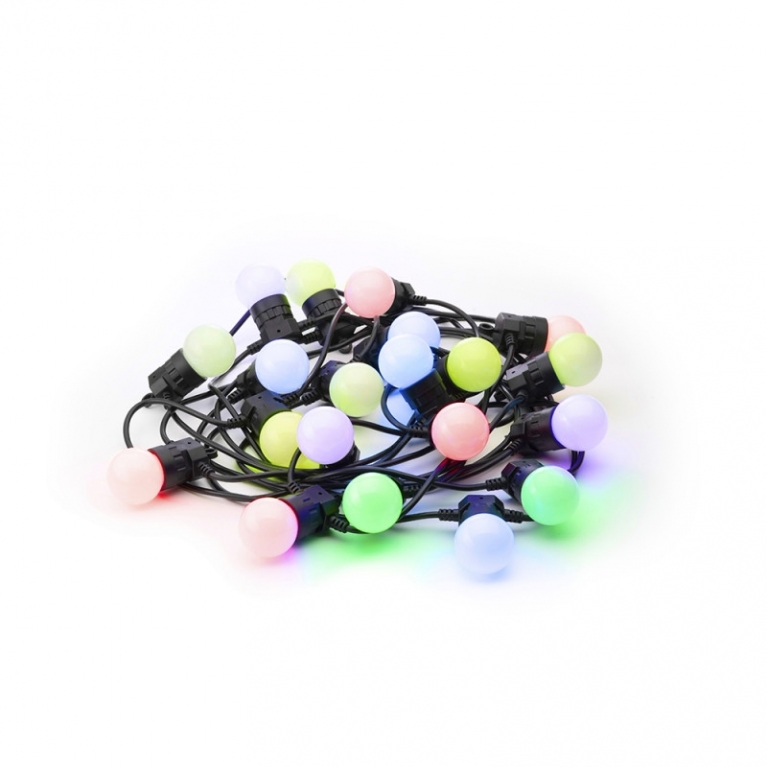 Twinkly Pro catene di lampadine G45 Bulb Strings 20 led RGB 10m IP65 cavo nero