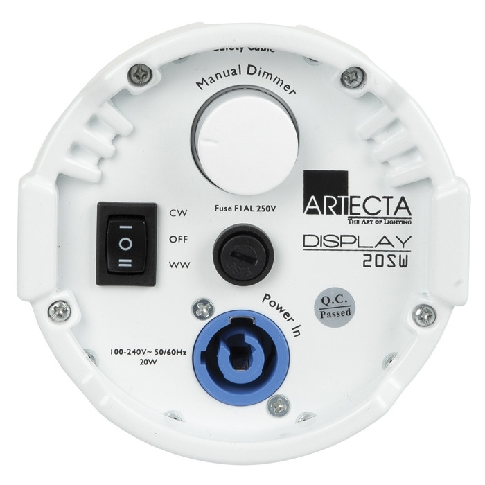 Faretto negozio fresnel led 20W bianco caldo e freddo 13-57° scocca bianca
