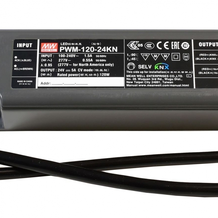 Alimentatore a tensione costante 24V 120W 5A dimmerabile KNX
