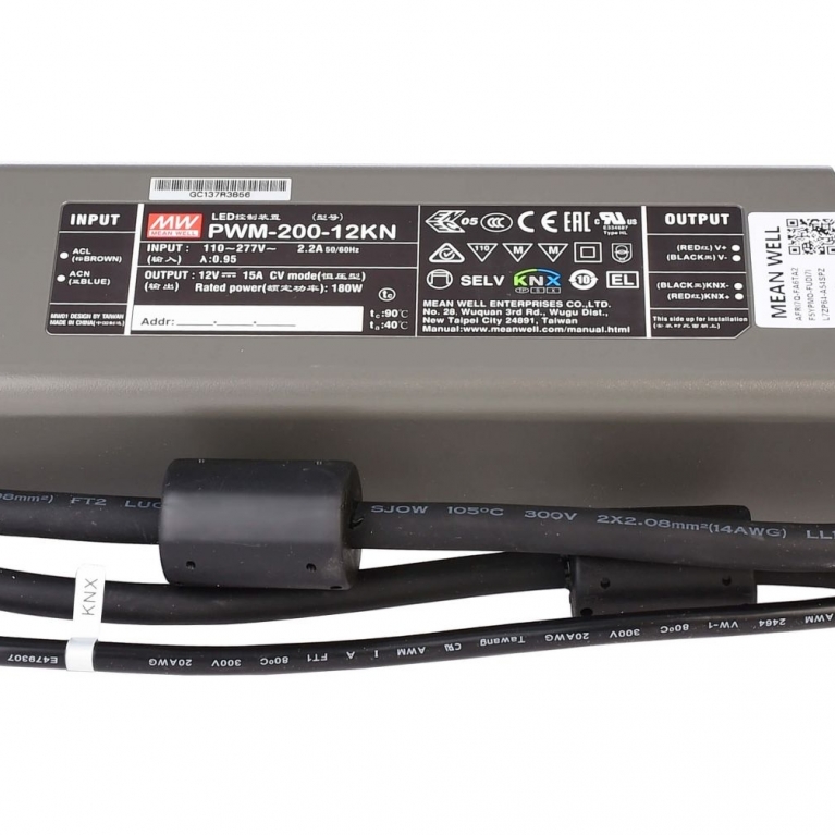Alimentatore a tensione costante 12V 180W 15A dimmerabile KNX