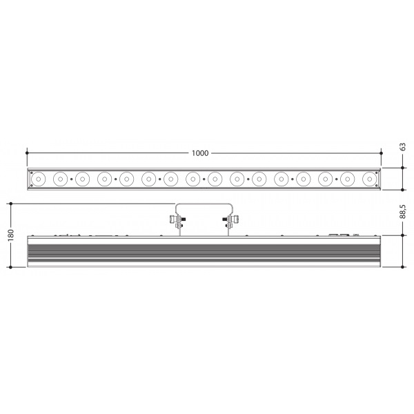 Barra a led Lumipix 16H 1m RGBAW + UV