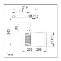 Proiettore LED Charmy 33W bianco dinamico dimmerabile