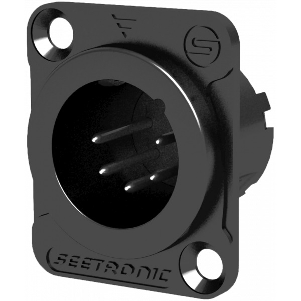Connettore pannello XLR 5 poli maschio nero tipo D schermatura RF Seetronic