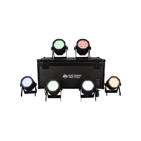 ElectraPix Par 7 Pack RGBAL+UV 6 pz + flightcase