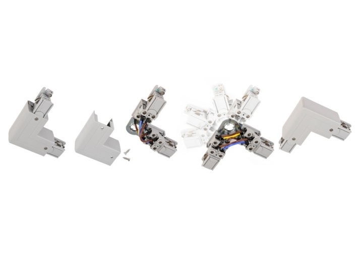 Connettore a L sinistra-destra nero con meccanisco di scambio