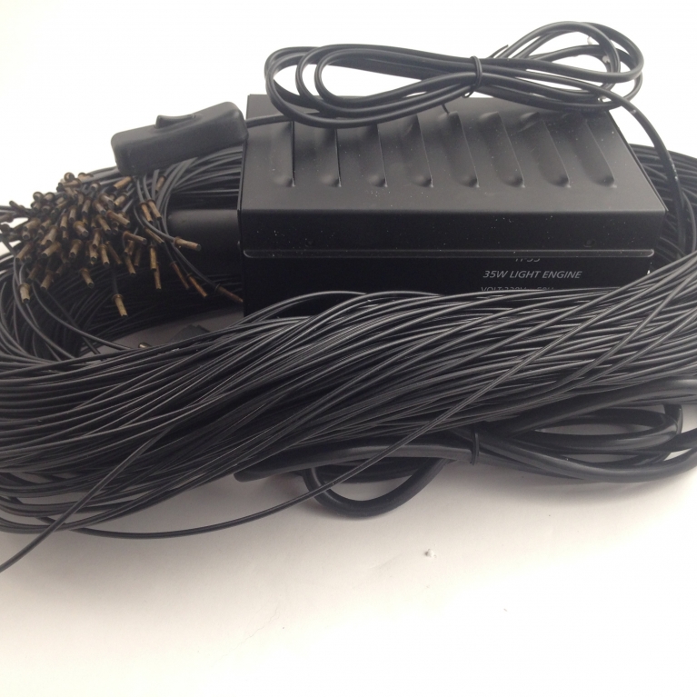 KIT FIBRE OTTICHE A LAMPADA CON RUOTA COLORE Ø 1 mm 120 FIBRE 2 mt