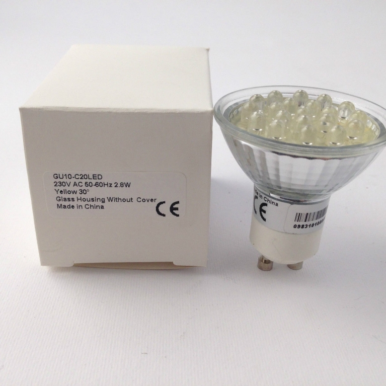 DICROICA LED GU10 230V 20 LED GIALLO 30°