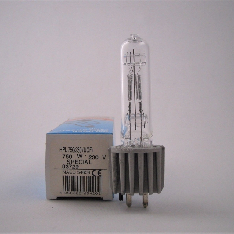 93729 (54603) HPL 750/230 OSRAM 750W 230V G9,5 HPL 3200°K 300ore