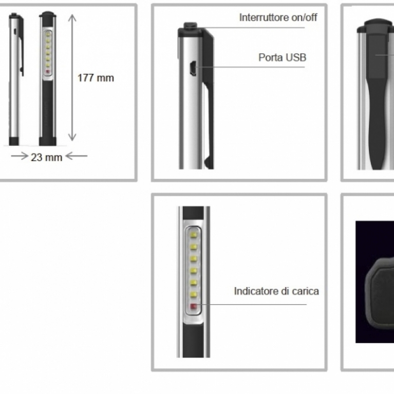 Torcia a led da ispezione ricaricabile Penlight 150 UV-A