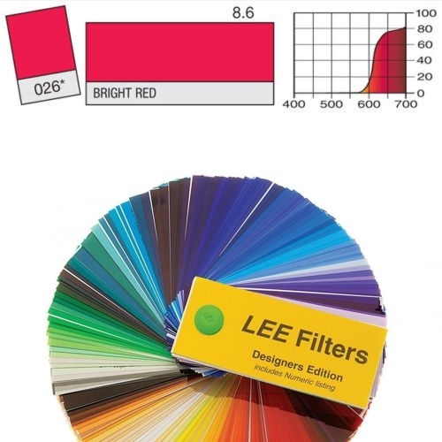 FOGLIO GELATINA LEE FILTERS #026# ROSSO ACCESO 0,61mt. X 0,53mt.