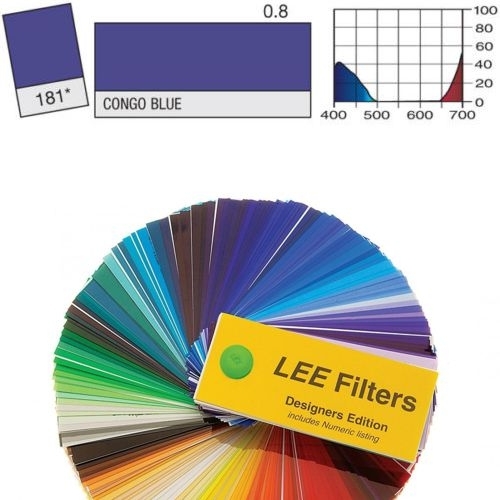 FOGLIO GELATINA LEE FILTERS #181# CONGO BLUE WOOD 0,61mt. X 0,53mt.