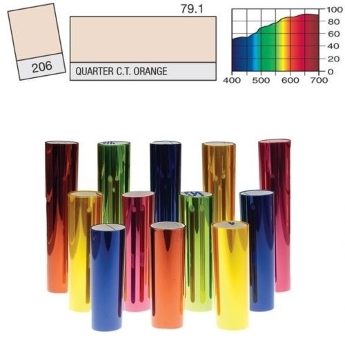ROTOLO LEE FILTERS  #206# QUARTER C.T. ORANGE  7,62mt.X1,22mt.