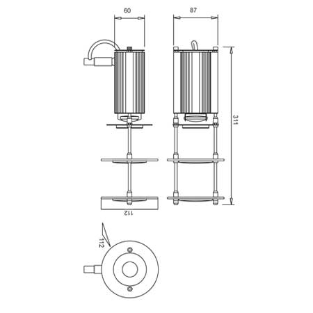 MINISAGOMATORE BIANCO 50W 12V CON LAMELLE NO TRASFORMATORE