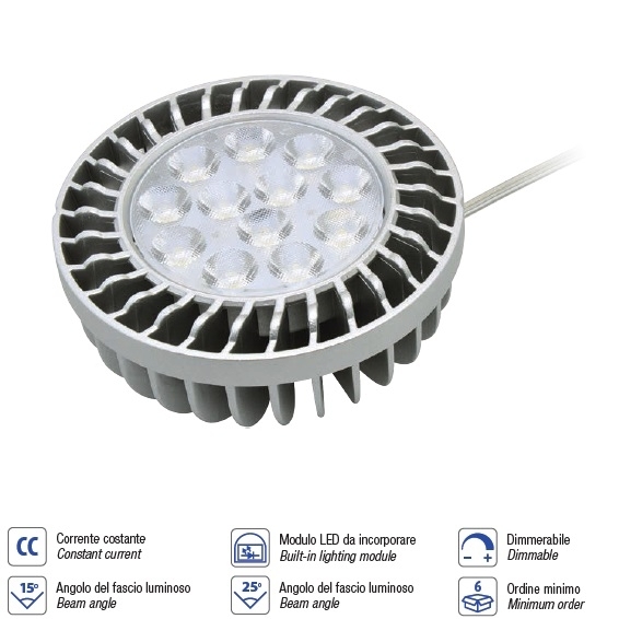 Lampada LED  max 23W 700mA con dissipatore