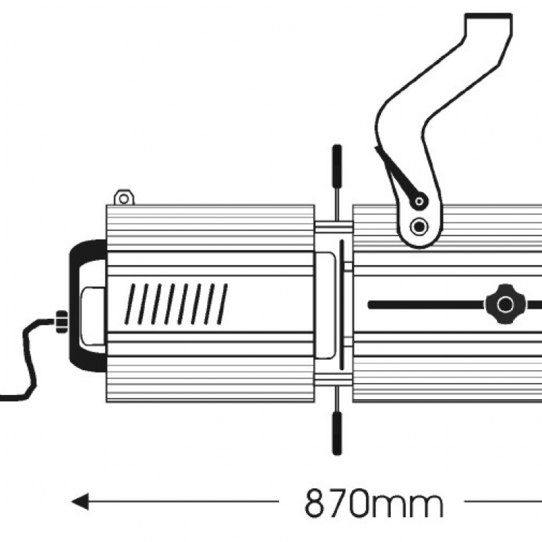 Sagomatore alogeno con ottica regolabile NOTA zoom 8/22° 1000W argento