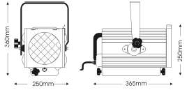 Faro teatrale alogeno Fresnel NOTA f 1200W plus nero
