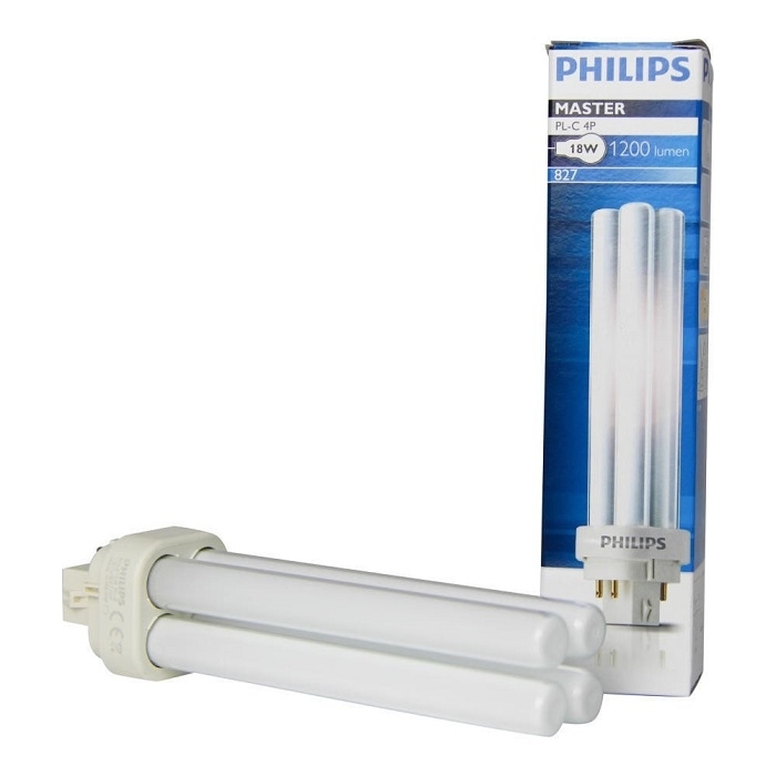 Lampada fluorescente compatta Philips PL-C 18W 827 4P