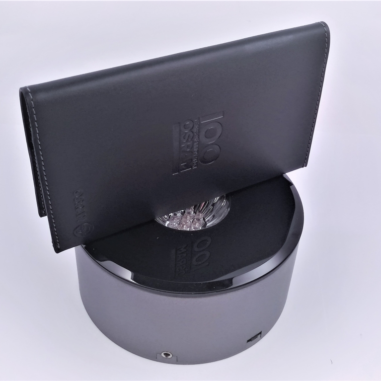Base espositiva girevole led multicolor diametro 12,7 cm grigio