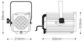 Faro teatrale alogeno Fresnel Suono f 650W plus bianco