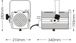 Faro teatrale alogeno Fresnel Tempo f 650W Pro argento
