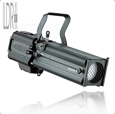 Sagomatore alogeno con ottica regolabile TONO zoom 8/22° 2000W nero