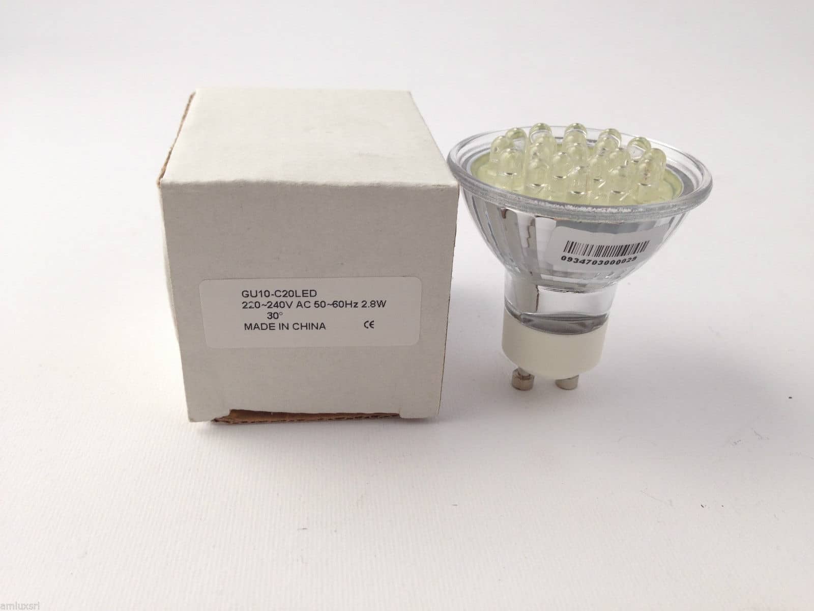 DICROICA LED GU10 230V 20 LED BIANCO 30°