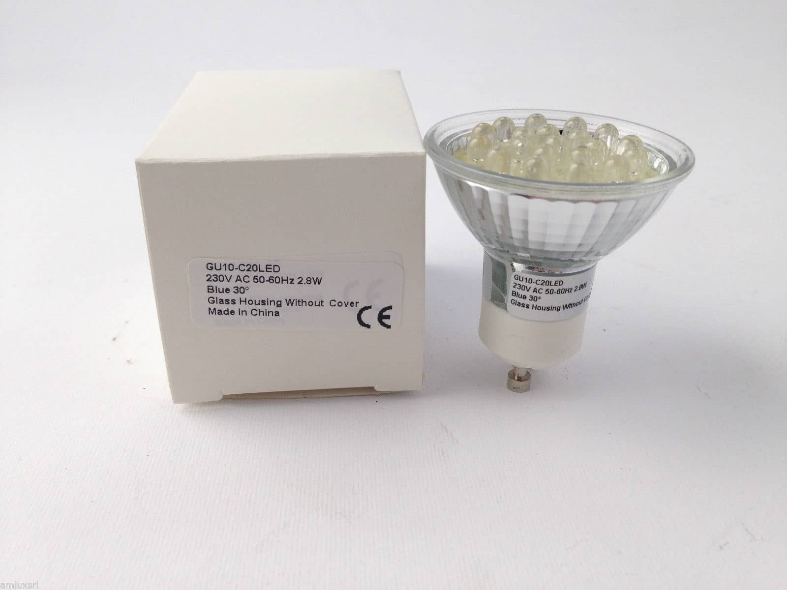DICROICA LED GU10 230V 20 LED BLU 30°