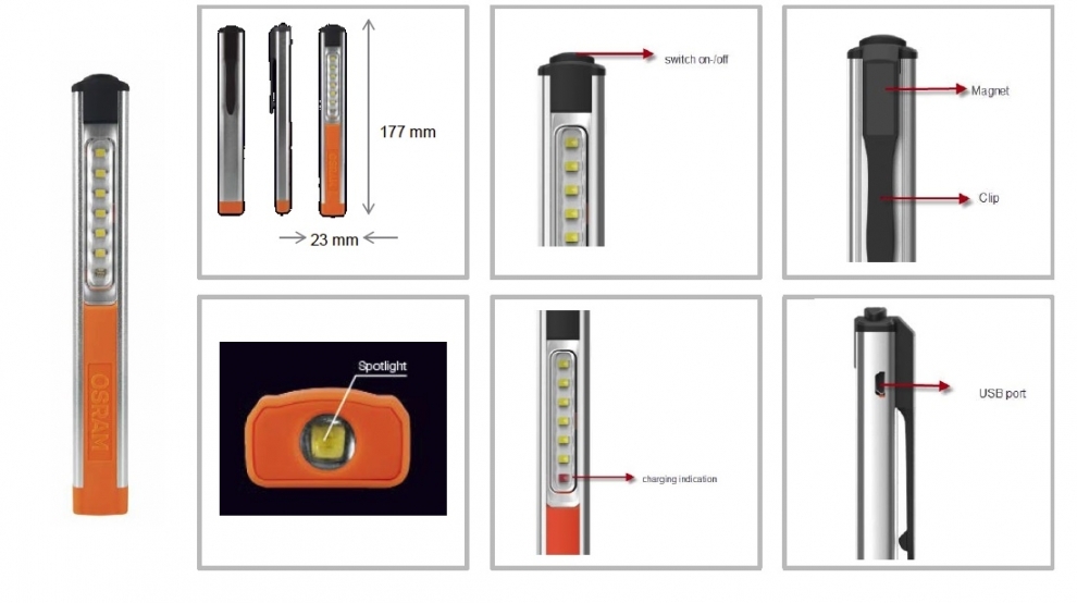 Torcia a led da ispezione ricaricabile Penlight 150