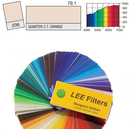FOGLIO GELATINA LEE FILTERS #206# QUARTER C.T. ORANGE 0,61mt X 0,53mt.